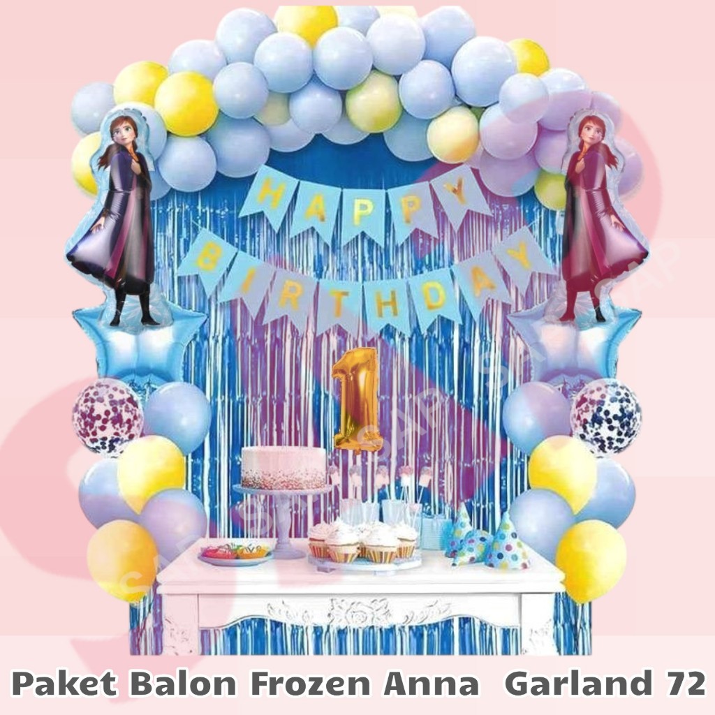 PAKET BALON FROZEN ANNA GARLAND 72