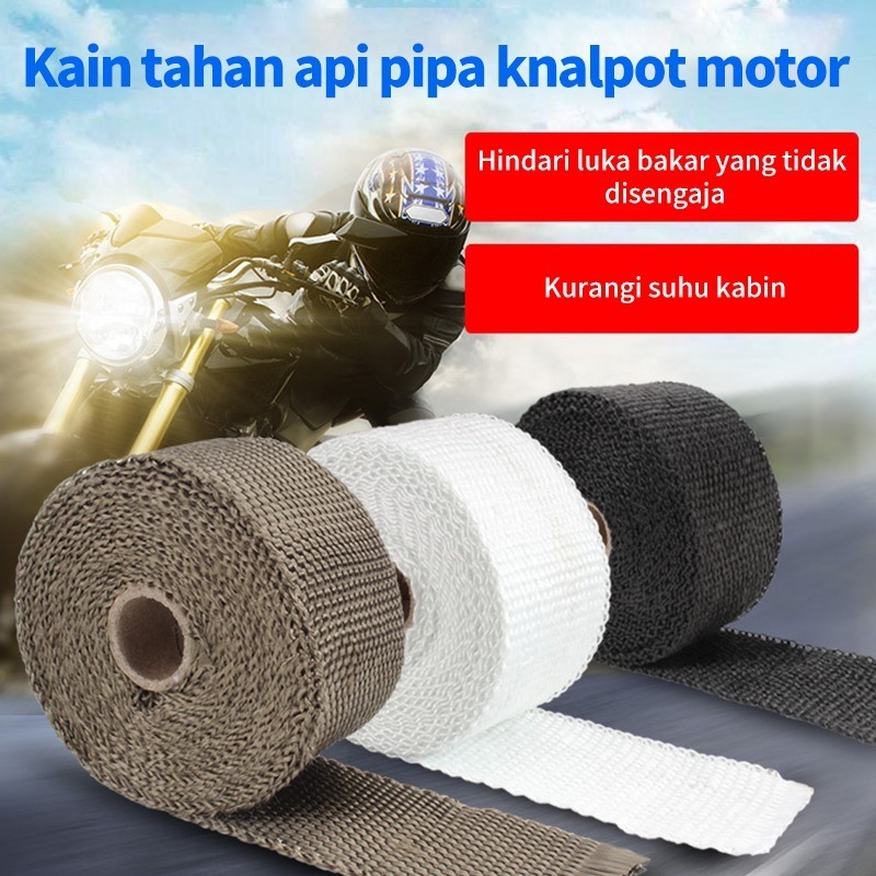 (COD) Pipa knalpot sepeda motor kain insulasi panas tahan api, kain tahan api tahan suhu tinggi.