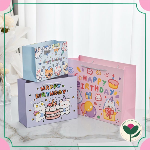 

Paperbag happy birthday horizontal kantong kado kantong souvenir ulang tahun MK1901