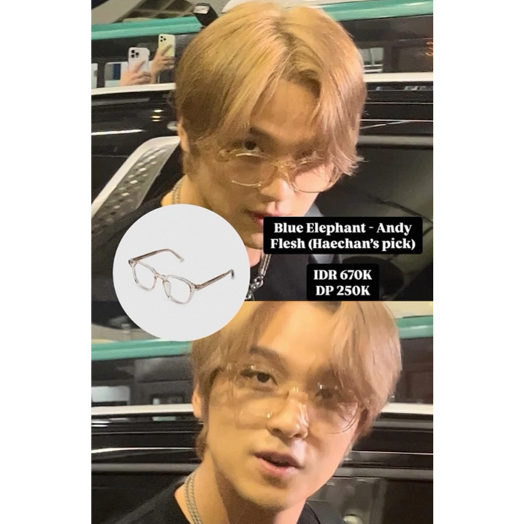 [PO KR] BLUE ELEPHANT - Andy Flesh (Haechan's Pick) BLACK CRYSTAL GREY GLASSES FRAME