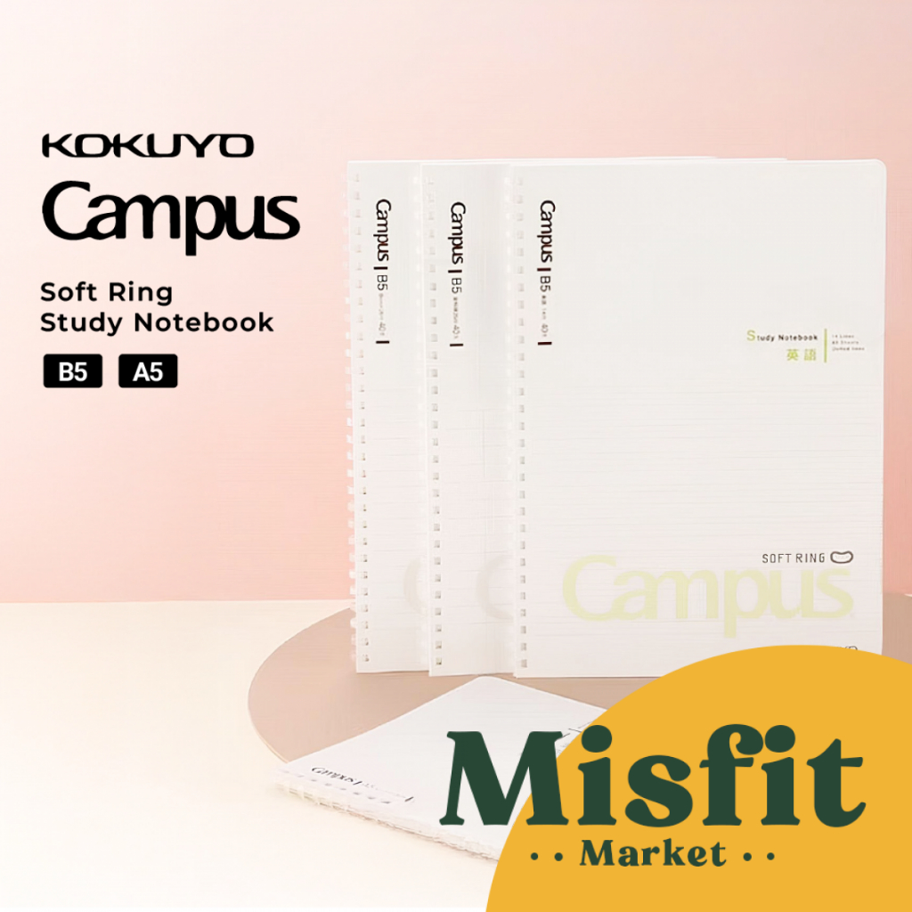 

Kokuyo Campus Soft Ring Study Notebook White PP Cover B5