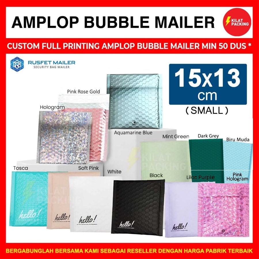 

Amplop Bubble Packing Bubble Mailer Envelope Bag 15x13cm Rusfet Satuan