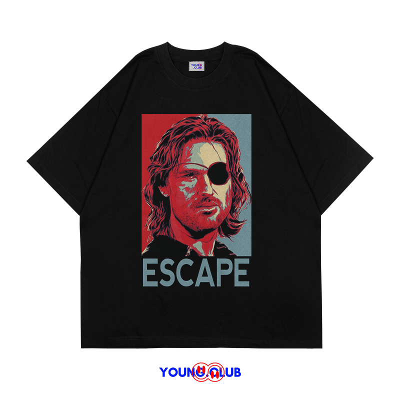 YOUNG.CLUB | KAOS BAJU ESCAPE | T-SHIRT OVERSIZE HITAM STYLE Y2K VINTAGE BOOTLEG GRUNGE SKENA SEKENA