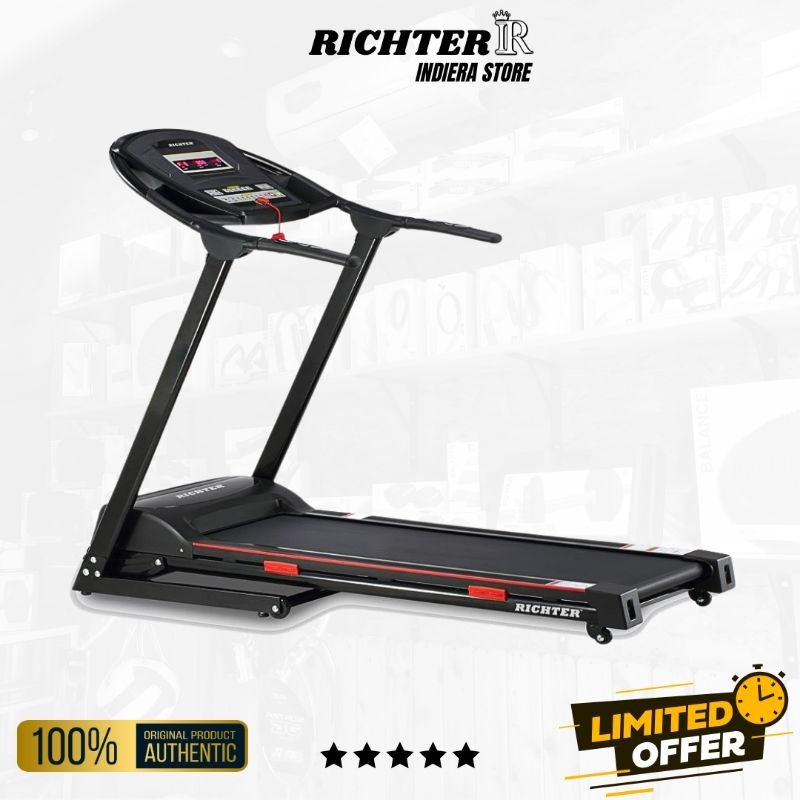RICHTER Element R - Treadmill Elektrik Hitam 172x78x29 cm, Max Load 110 kg