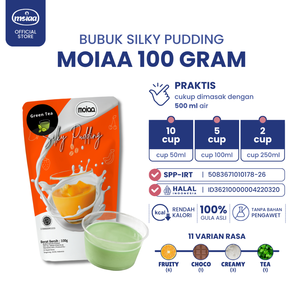 

MOIAA - Premix Silky Pudding 100 gram / Bubuk Moiaa Instan 19 Varian Rasa