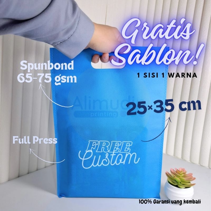 

Goodie Bag Oval 25 x 35 Tas Spunbond Custom Sablon