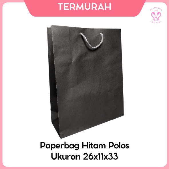 

PAPER BAG HITAM POLOS UKURAN 26x11x33 / TAS KERTAS MURAH/ TAS KADO/ PAPERBAG BESAR/ GIFT BAG/ TAS KERTAS RAMAH LINGKUNGAN/ GOODIE BAG