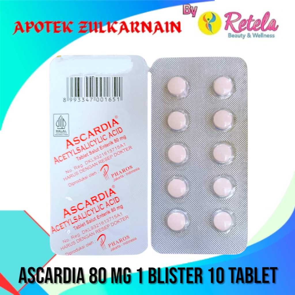 Ascardia 80 Mg 𝗣𝗘𝗥𝗦𝗧𝗥𝗜𝗣10 Tablet / Aspirin / Acetosal / Pengencer Darah Aspirin Farmasal 100 Miniasp