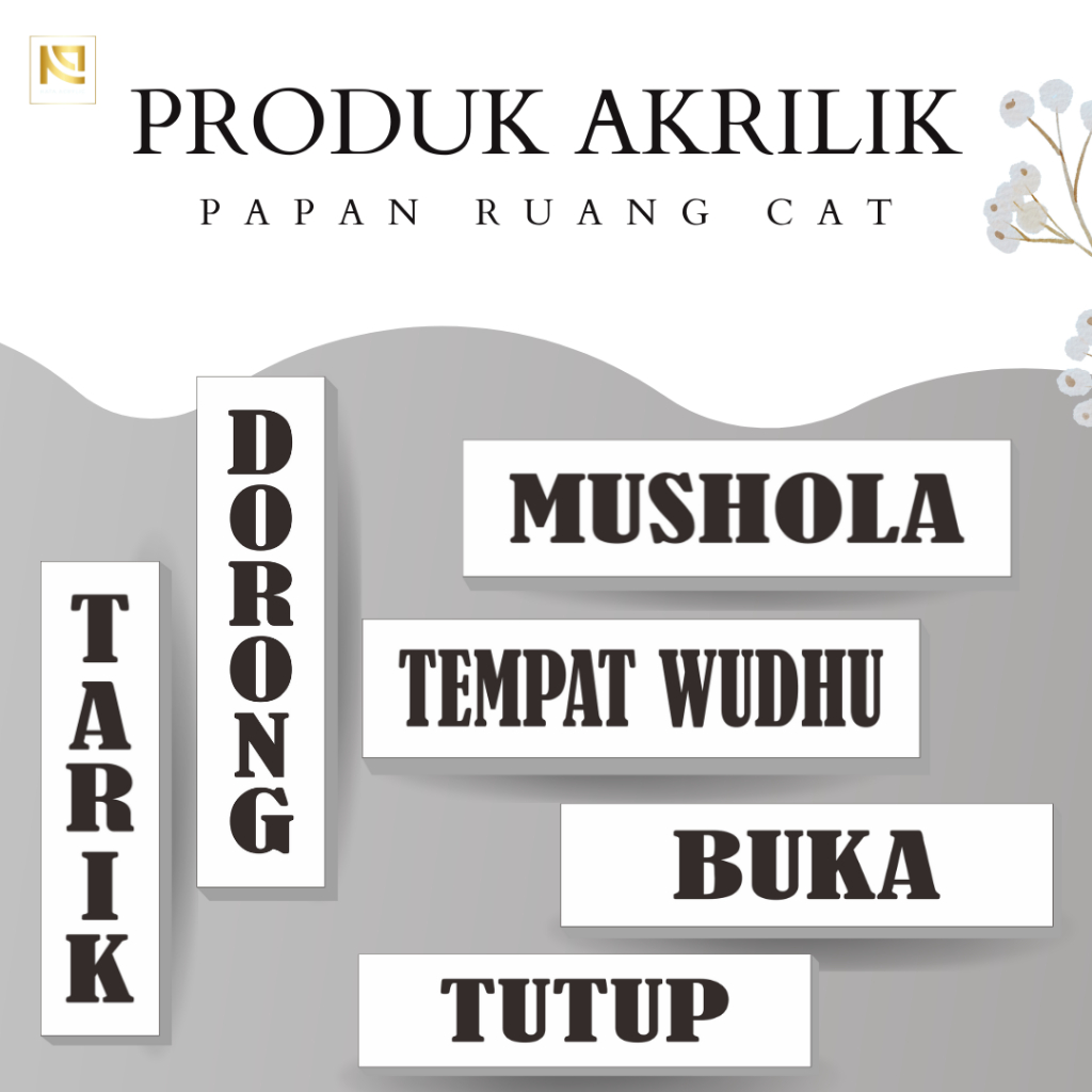 

PAPAN NAMA RUANG AKRILIK CAT/ PAPAN RUANG CUSTOM/PETUNJUK ACRYLIC TEMPEL