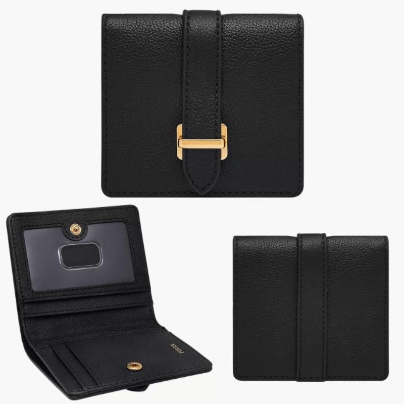 Fossil Wallet Emery Small Snap Bifold Black