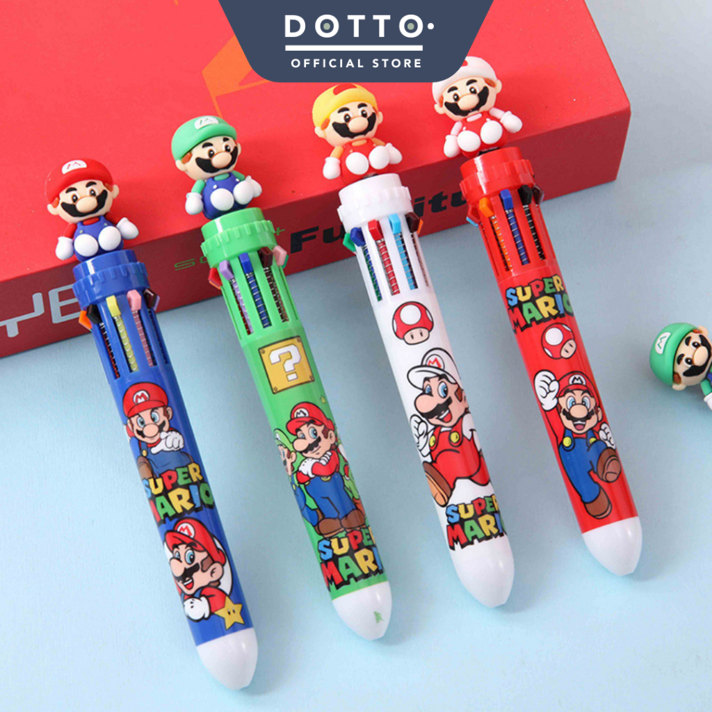 

Dotto Pulpen Karakter Super Mario 10 Warna Mekanik Pen Multicolor 0.5 MM TC