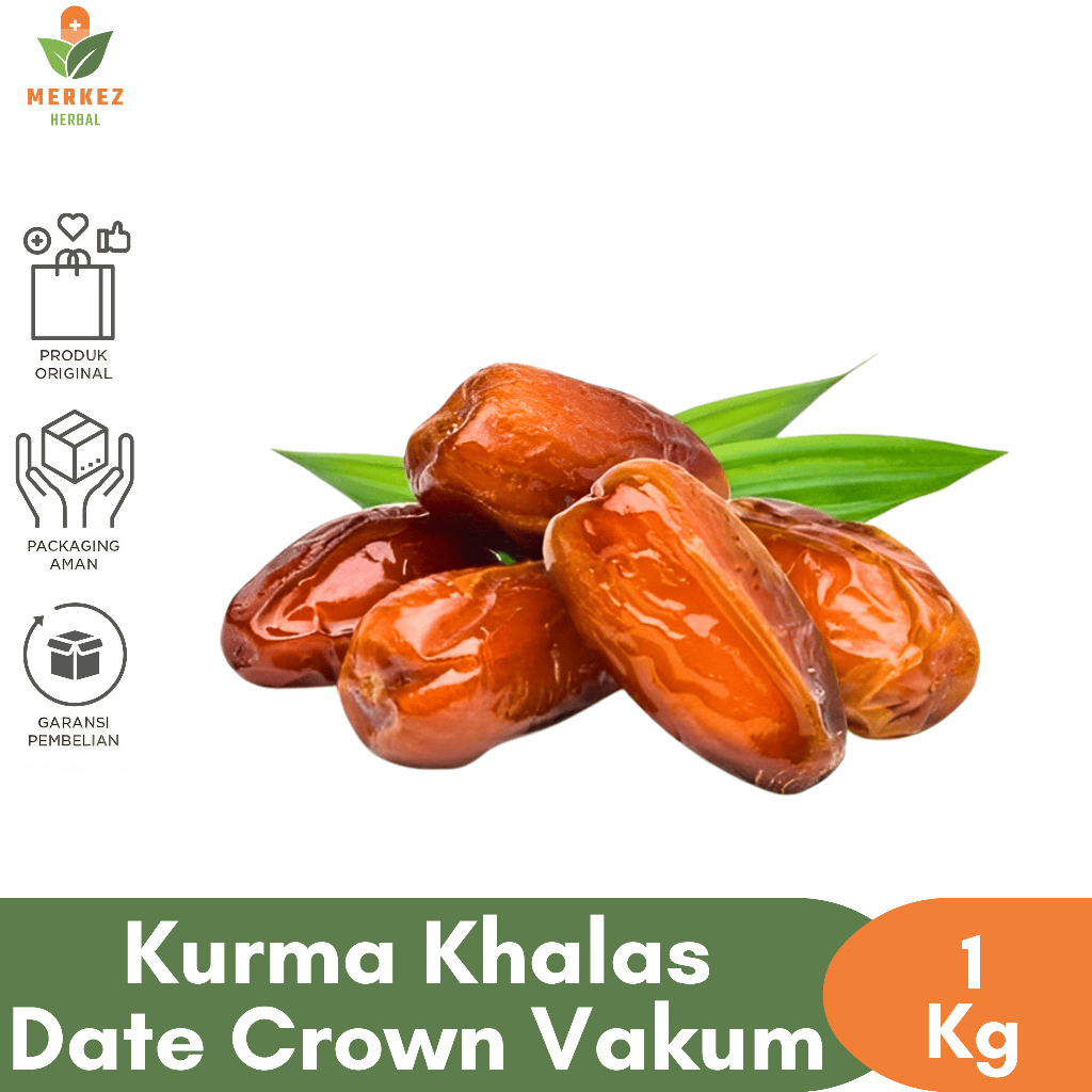 

Kurma Date Crown Khalas 500 Gram Thermo Vacum Press Asli 100% Original Premium Oleh Oleh Haji Umroh