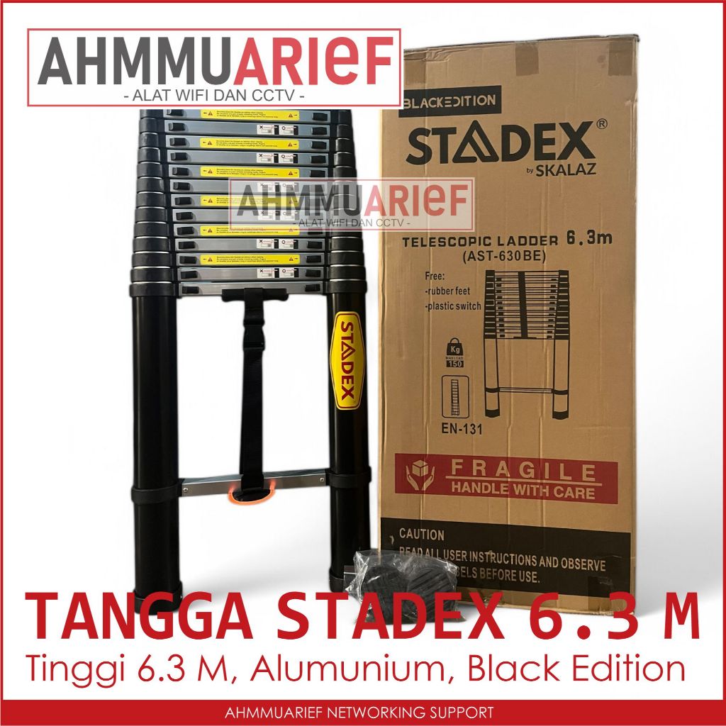STADEX SKALAZ TANGGA LADDER PORTABEL LIPAT TELESKOPIK SINGLE 6.3M 6.3 METER ALUMUNIUM BUKAN STAINLES