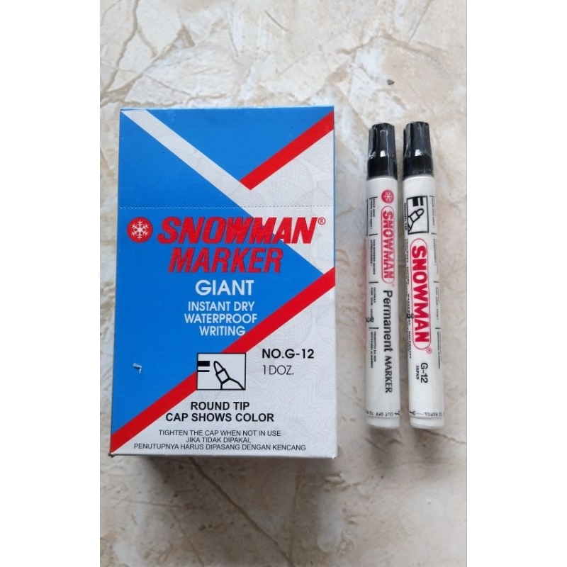 

Spidol SNOWMAN G--12 Permanent.(tdk bisa d hapus) Warna Hitam /1 pcs