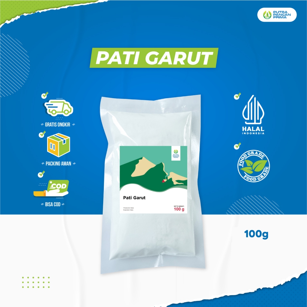 

Tepung Pati Garut Irut Asli 100gr Serbaguna