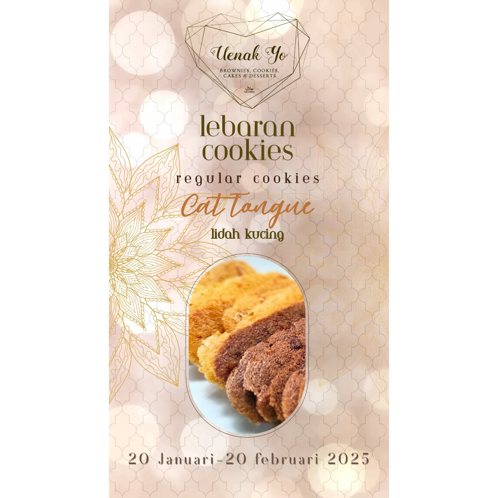

OPEN PO Kue Lebaran UENAKYO LEBARAN COOKIES 2025 Seri Regular Cookies (CLOSE PO 20 februari 2025 pengiriman mulai 15 Maret 2025)