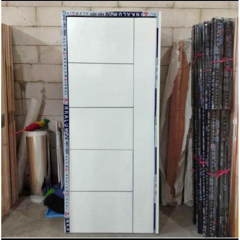 PINTU MINIMALIS, PINTU+KUSEN ALUMUNIUM (FREE HANDLE+ENGSEL), PINTU MINIMALIS HDF/TRIPLEK,