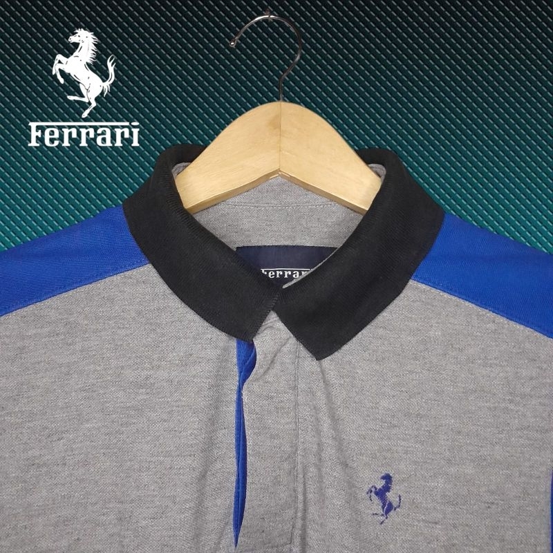 FERRARI KAOS KERAH PRIA,ATASAN PRIA BERKERAH