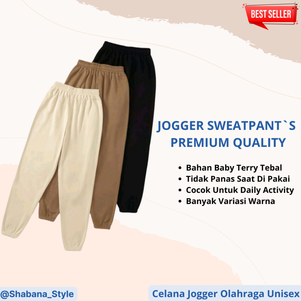 Celana Sweetpants Jogger Pria Wanita Jogger Unisex Sweetpants Celana Trainig Panjang Olahraga