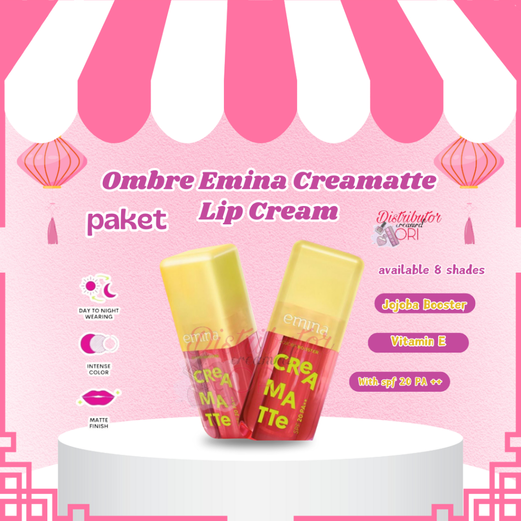 PAKET Ombre Emina Creamatte Lip Cream | BPOM| ORIGINAL