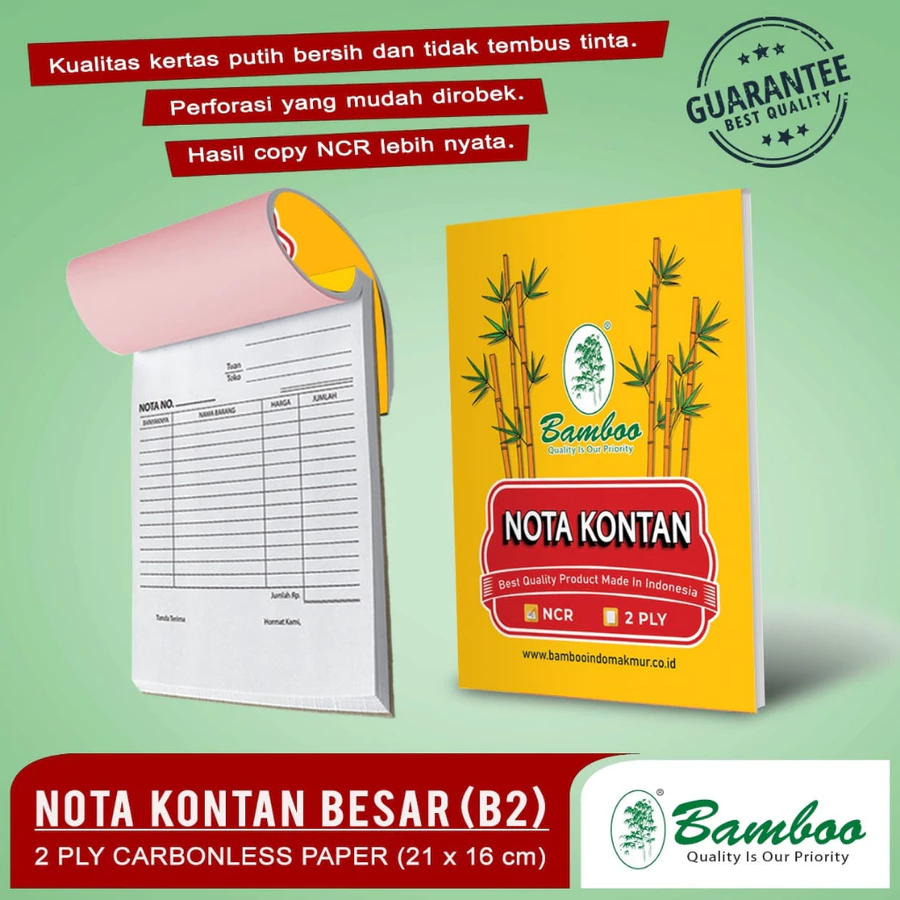 

Bamboo Nota Kontan Besar 2 PLY / rangkap 2 Carbonless