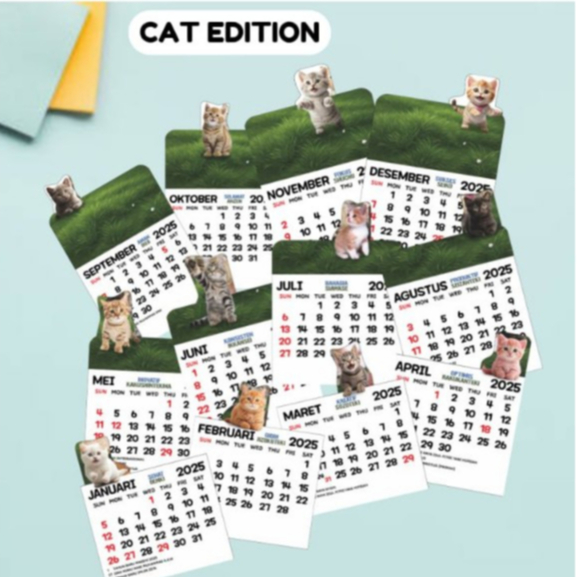 

Tokyo Kids | Kalender Meja 2025 Desain Hewan Lucu Kucing