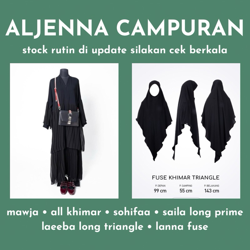 SIAP KIRIM 🟢 NWT aljenna - MAWJA FK MINI BASIC MINI OUVAL SHOULDER KHIMAR NON PAD BASIC - SOHIFAA & 