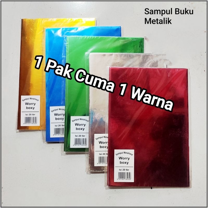 

1 Pak Sampul Buku Metalik Isi 20 Lembar ( Ukuran BOXY,Bigboss ) 1 PAK 1 WARNA