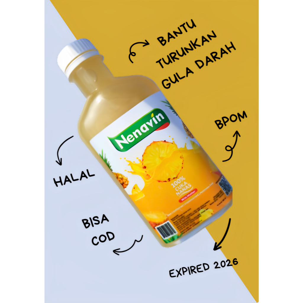 

(100% ASLI/ORI) NENAVIN CUKA NANAS 300 ML - TURUNKAN GULA DARAH, KOLESTROL, ASAM URAT