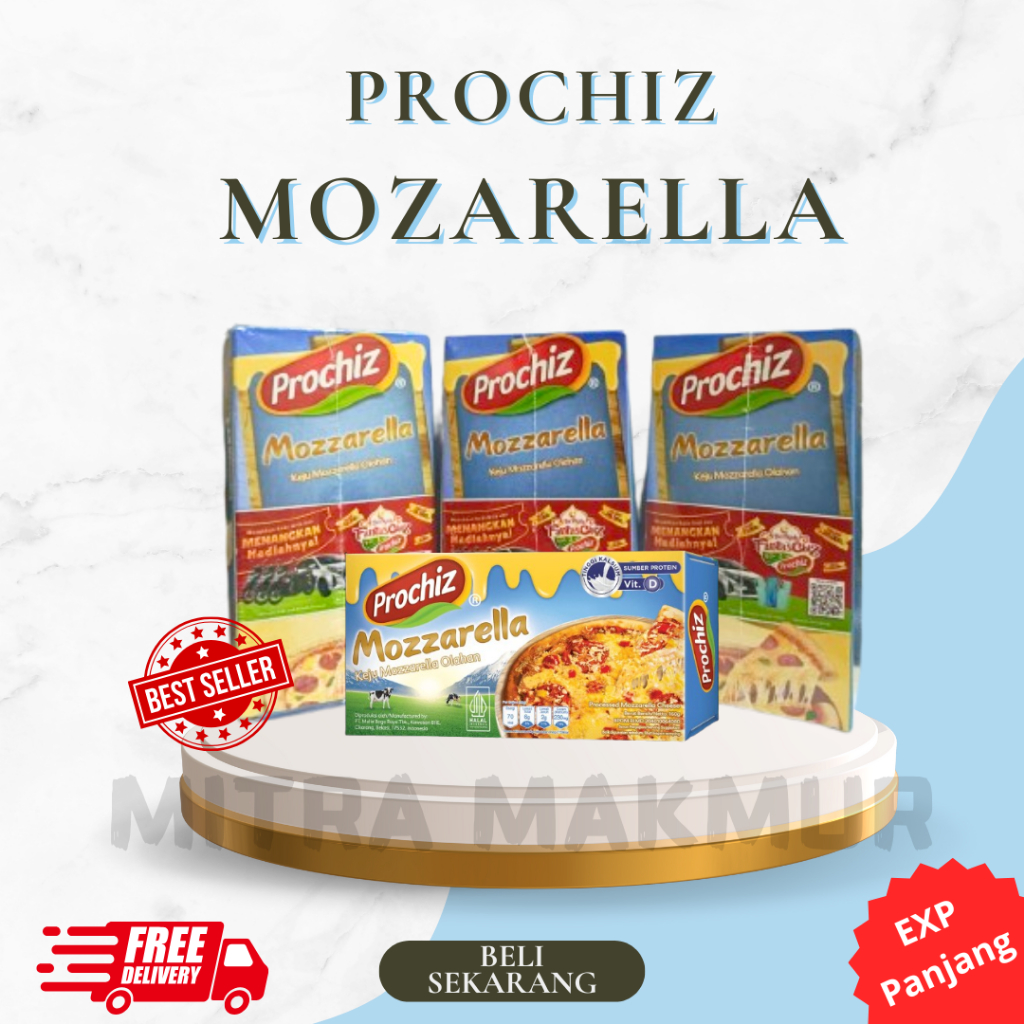 

Prochiz Mozzarella Cheese 160gr Keju Mozarella 160 gram Kemasan Original Pizza Mozarela Cheese Moza Leleh Melar Mulur