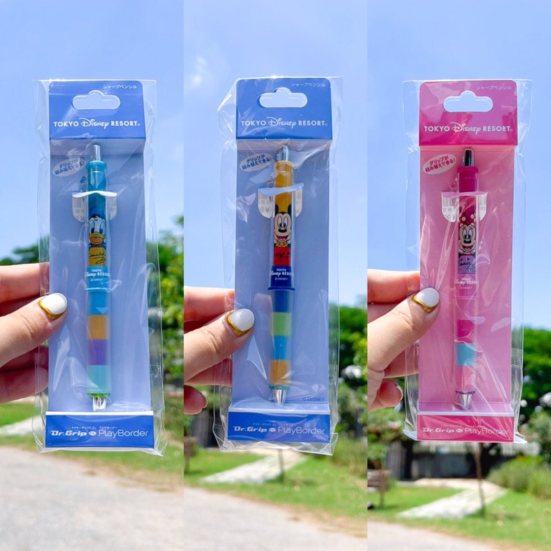 

DISNEYLAND DISNEYSEA Pilot Dr. Grip Playborder Pencil Mechanic Shaker Mickey Mouse Minnie Mouse Winnie the Pooh Stitch Chip n Dale Aliens Monster Inc Original Japan Tokyo Disney Resort