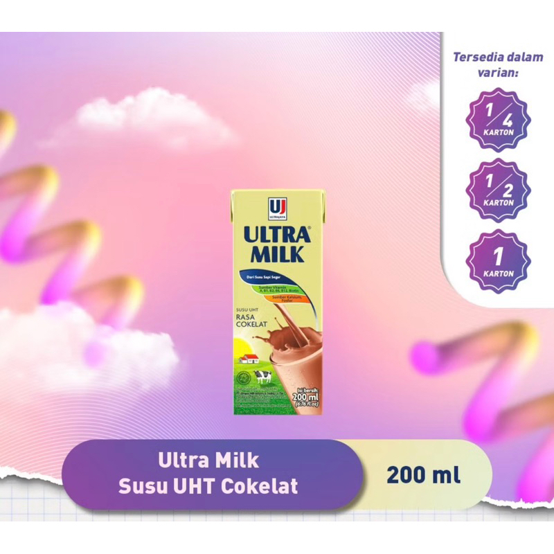 

RB Susu Ultramilk UHT 200 ml kartonan isi 24 pcs CAMPUR VARIAN Ultra Jaya