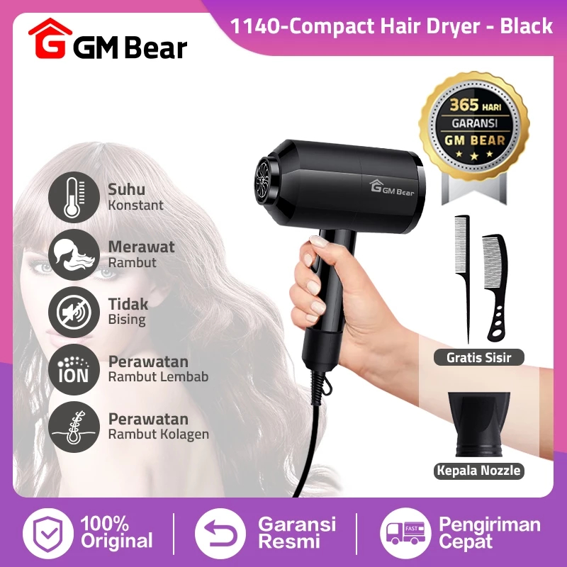 GM Bear Hair Dryer Multifungsi 1140 - Vlasy Alat Pengering Rambut Hairdryer