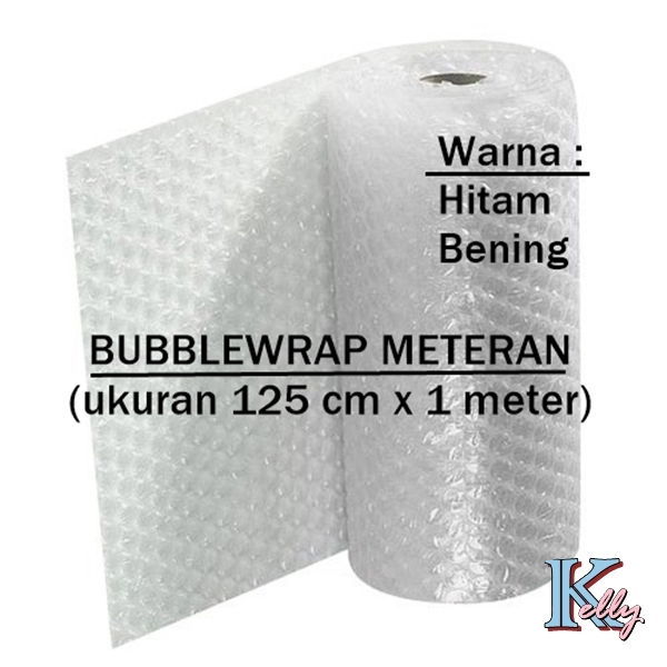 

[ W15] Bubblewrap 1 meter x 125 cm / bubble meteran eceran kualitas TEBAL Upack wrap Hitam Putih