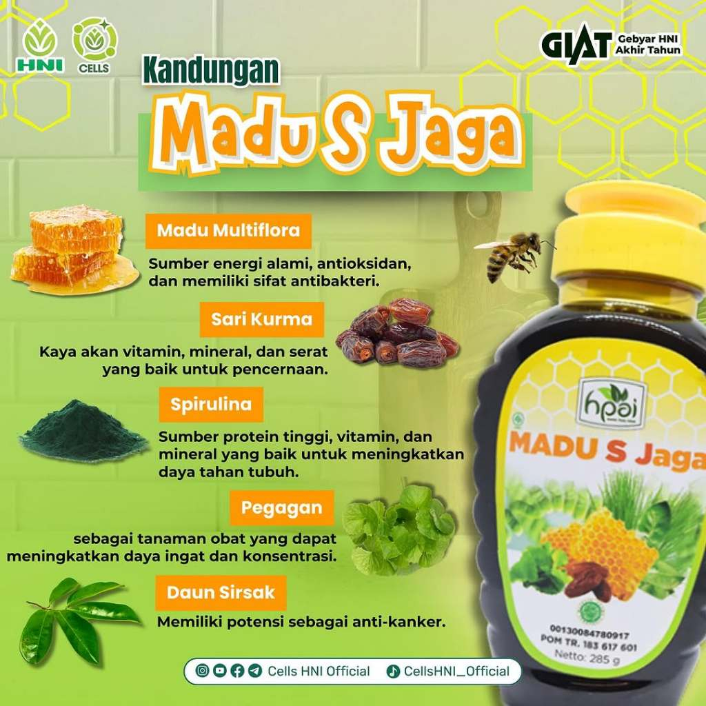 

Madu S JAGA ORI BPOM | MADU - HNI - UNTUK KESEHATAN