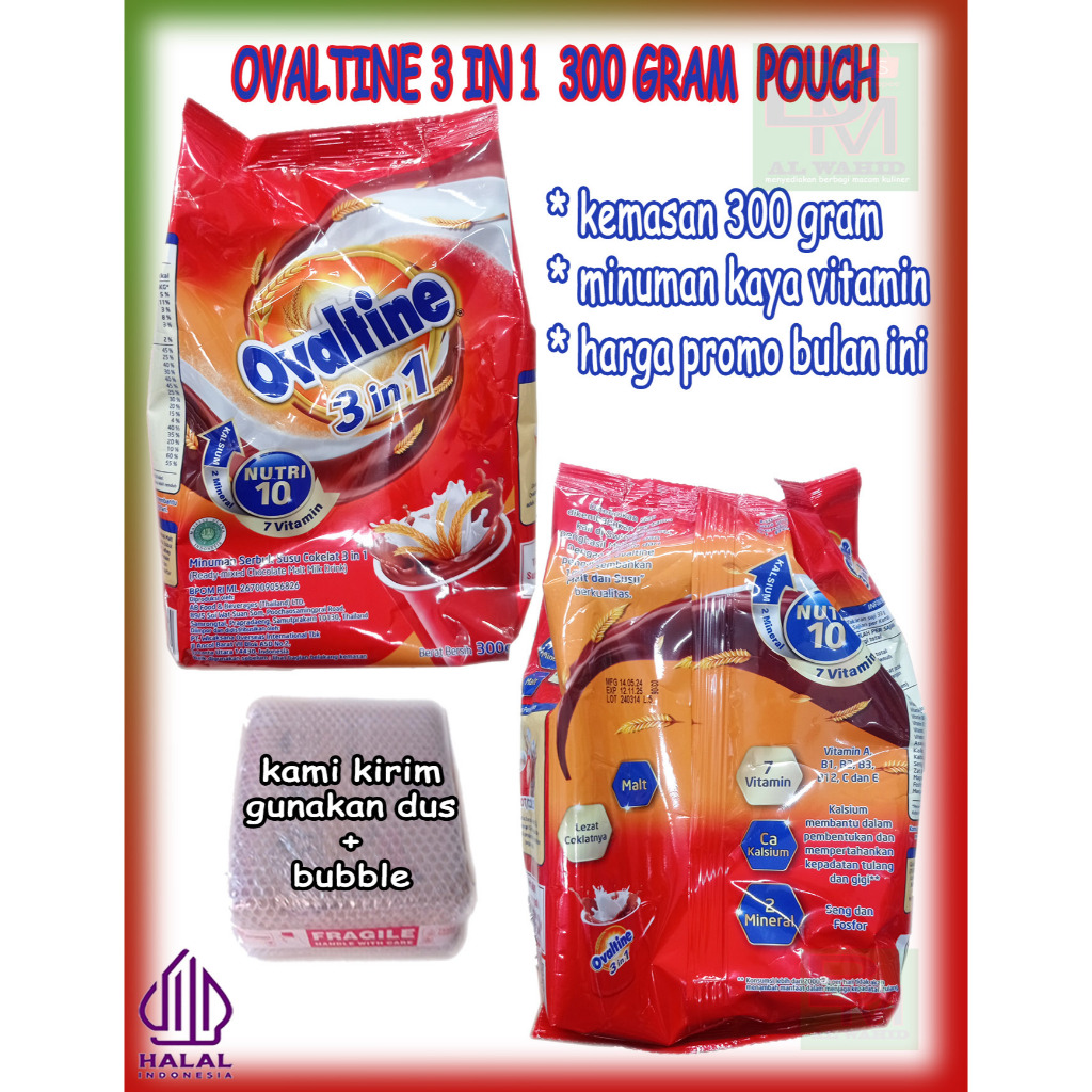 

Ovaltine 3 in 1 Susu Bubuk Cokelat Coklat Kemasan 300 gram