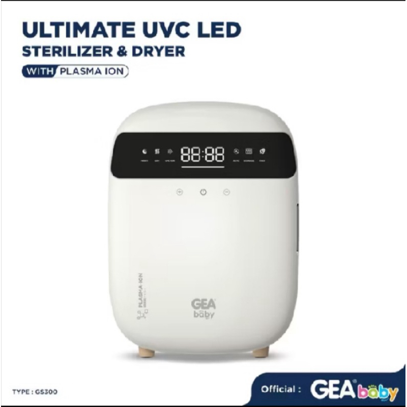 Gea Baby GS-300 Sterilizer & Dryer UVC LED + Plasma Ion - Stainless Steel Musky White 29.5x32x40 cm