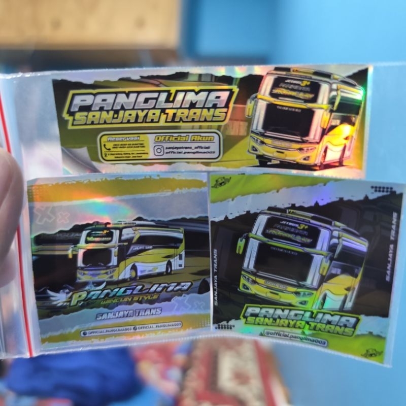 

Stiker bus PANGLIMA HOLOGRAM isi 3 Stiker bis bus Sanjaya trans Panglima