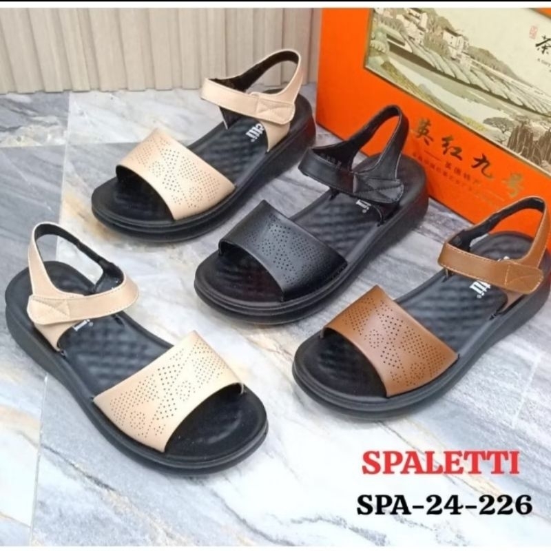 SANDAL TALI WEDGES WANITA SPALETTI IMPORT TERBARU 226
