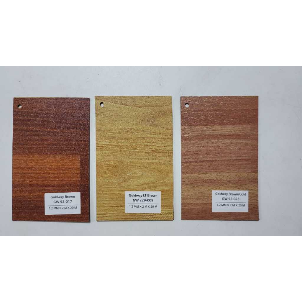 lantai vinyl roll motif kayu goldway tebal 1,2 mm harga per METER