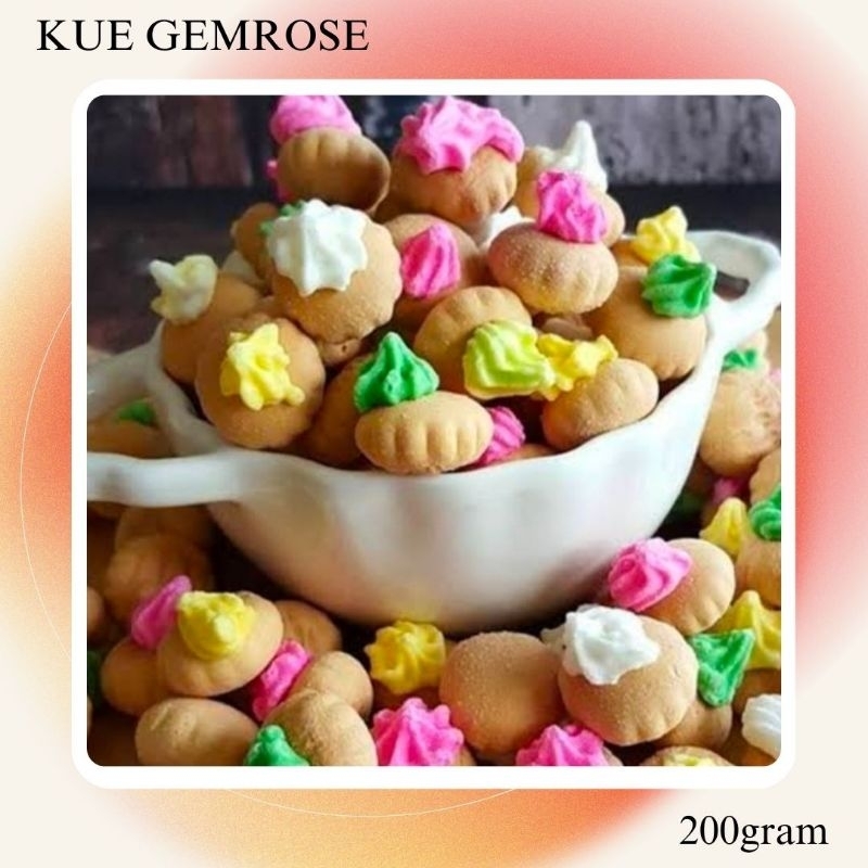 

KUE GEM ROSE / GEM ICE CREAM / GEM BURGER 200 GRAM / KUE MONAS KEMBANG GULA BUNGA