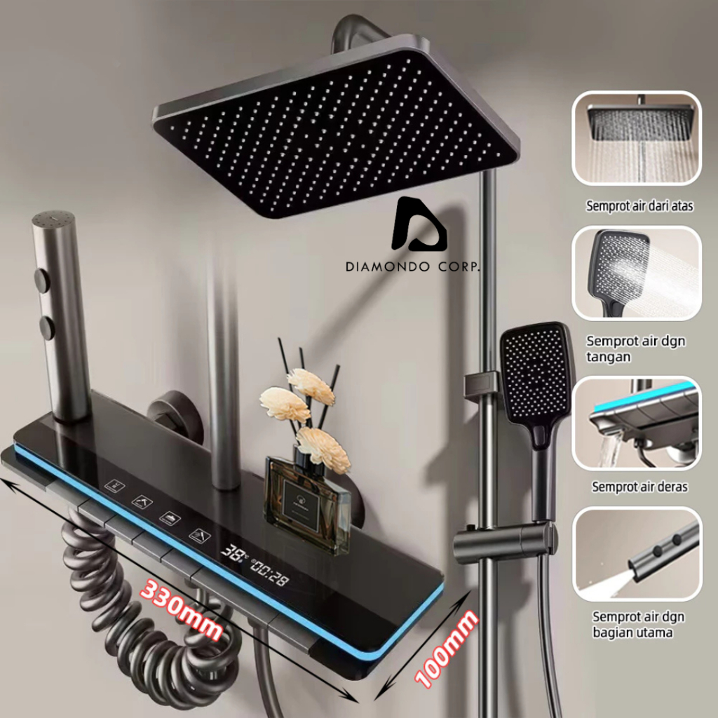 Luxury Shower Led/Shower Digital/Shower Led Panas Dingin/Shower Kamar Mandi Satu Set/Shower Panas Di