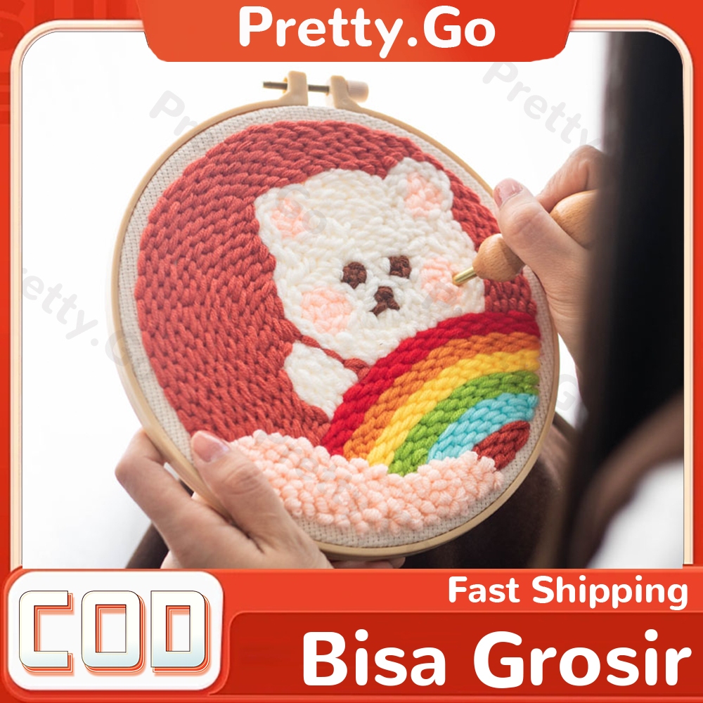 DIY Paket Sulam Tangan Set / Punch Needle Embroidery Kit Lengkap DIY Paket Sulam Menyulam Paket Sula