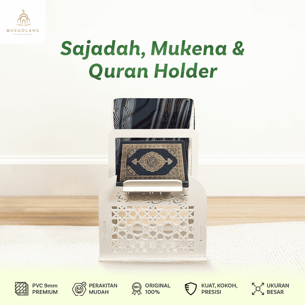 Rak Sajadah, Mukena, Quran ala Morocco | Rak Mushola Estetik