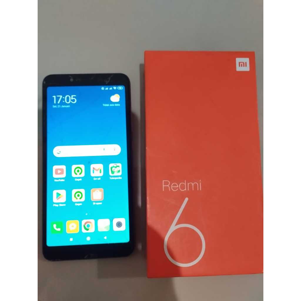 hp xiaomi redmi 6 komplit ram 4/64 bekas second original murah handphone seken