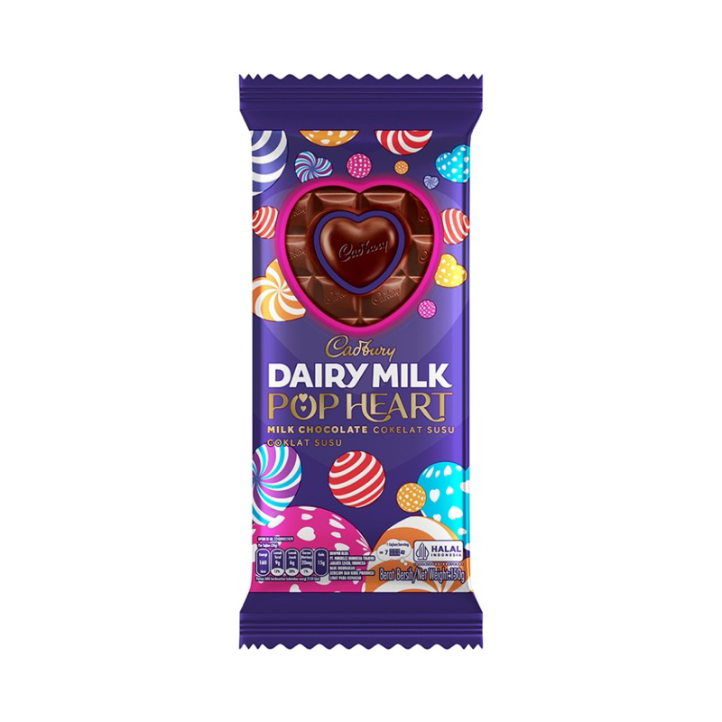 

Cadburry Dairy Milk Pop Heart Cokelat Susu 150 gram