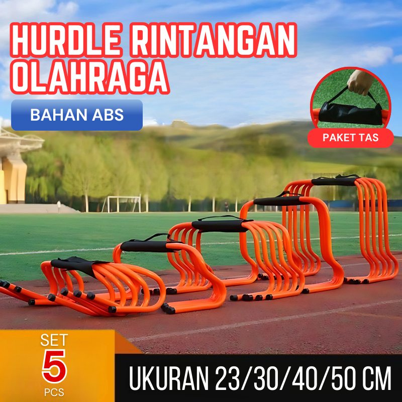 [ SET 5 PCS ] Hurdle Melatih Reflek & Lompatan Alat Latih Sepak Bola Atlit Traning Ukuran 23, 30, 40
