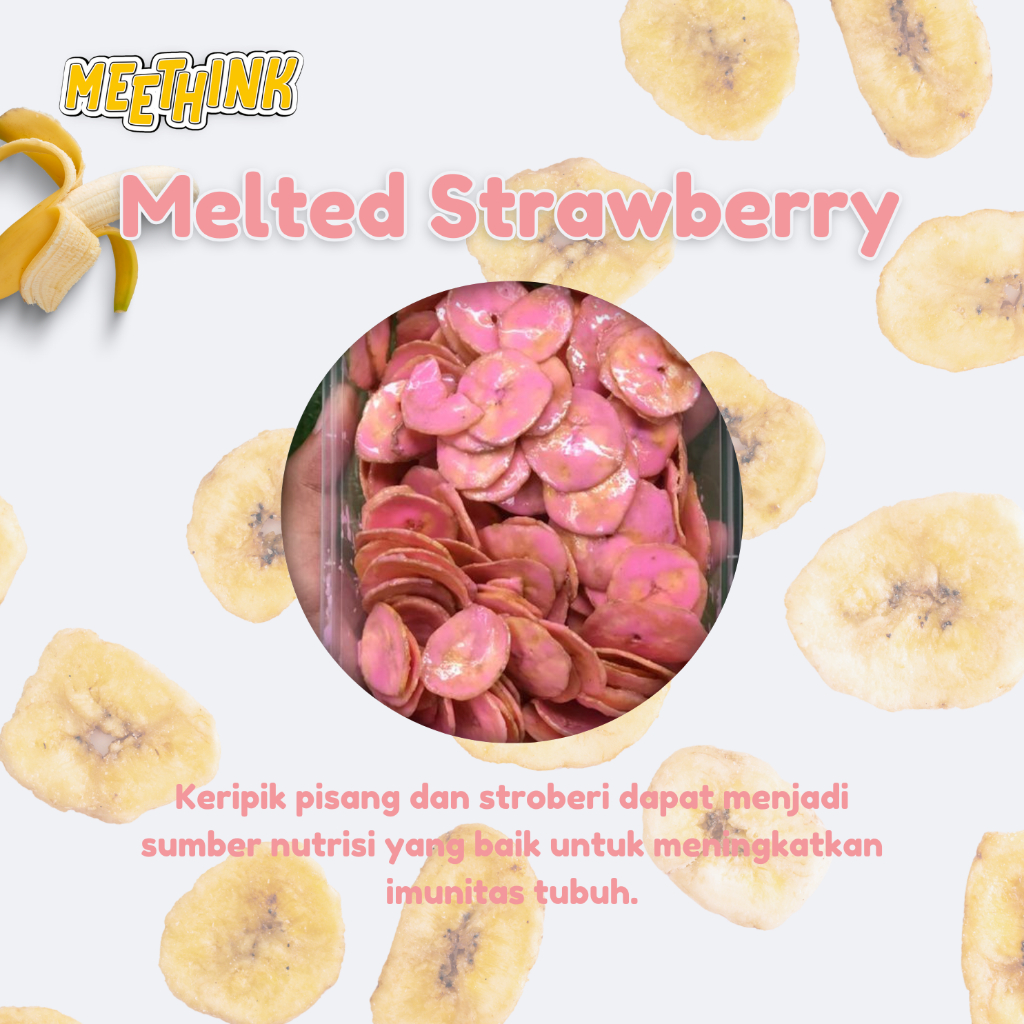 

MURAH!!! Meethink Chips150gr Keripik Pisang Melted Strawberry FULL COKELAT "PISANG MEETHINK