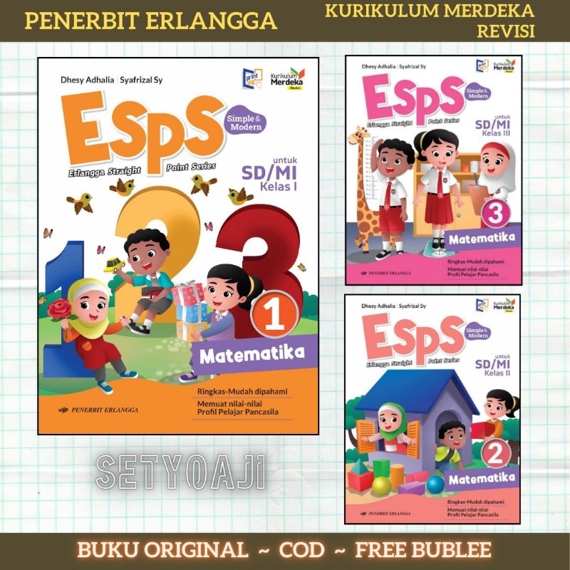 Esps Matematika Revisi SD/ Mi Kelas 1 2 3 Kurikulum Merdeka Penerbit Erlangga