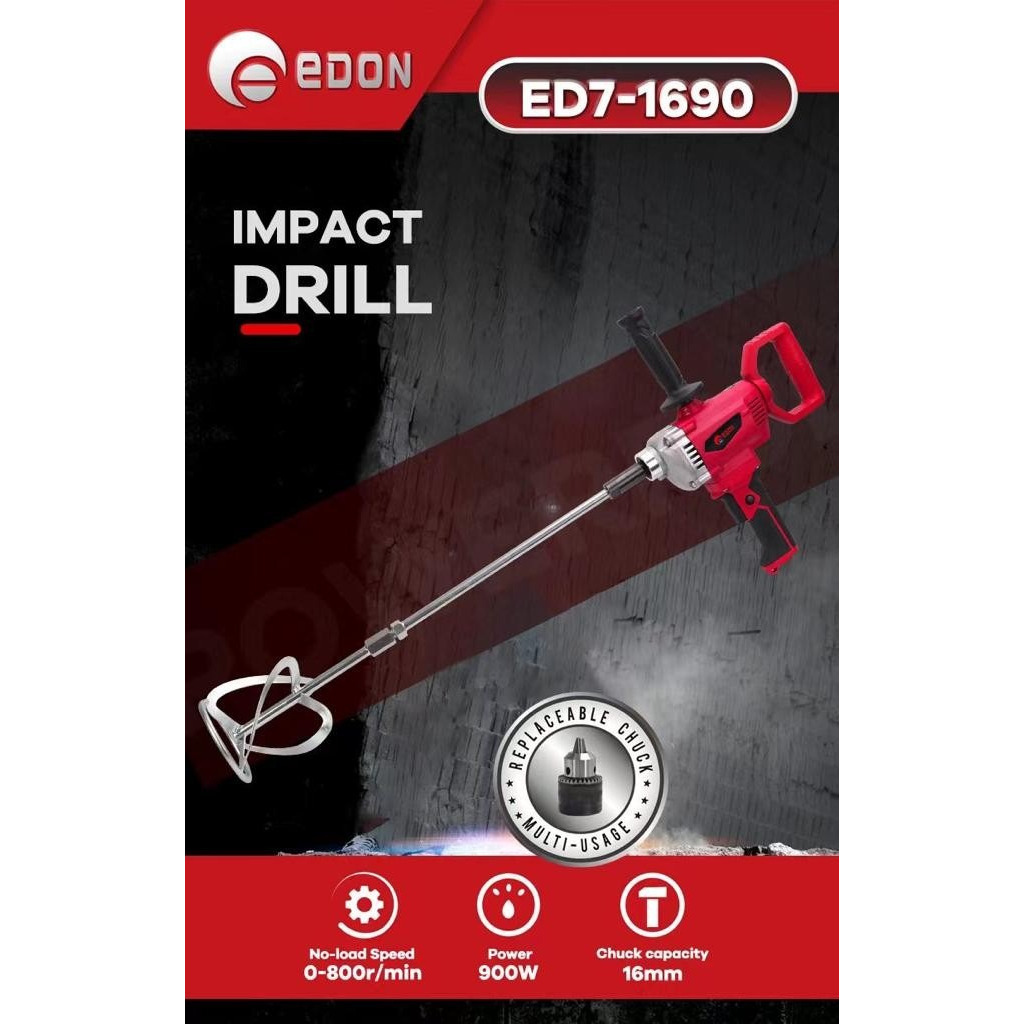 EDON ED7-1690 Mesin Bor Pengaduk Cat Semen/Mixer Bor Pengaduk Cat Semen EDON
